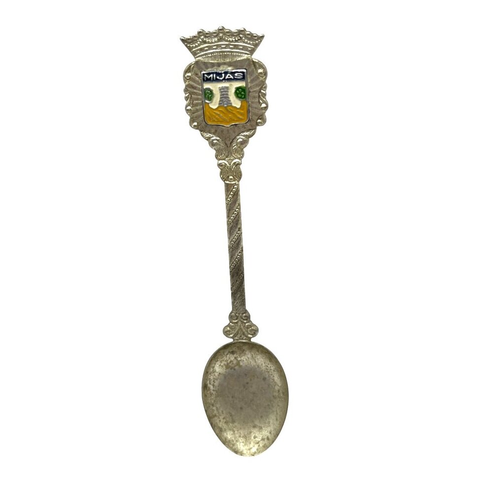 Vintage Mijas Souvenir Collectors Spoon With Enamel Crest B44